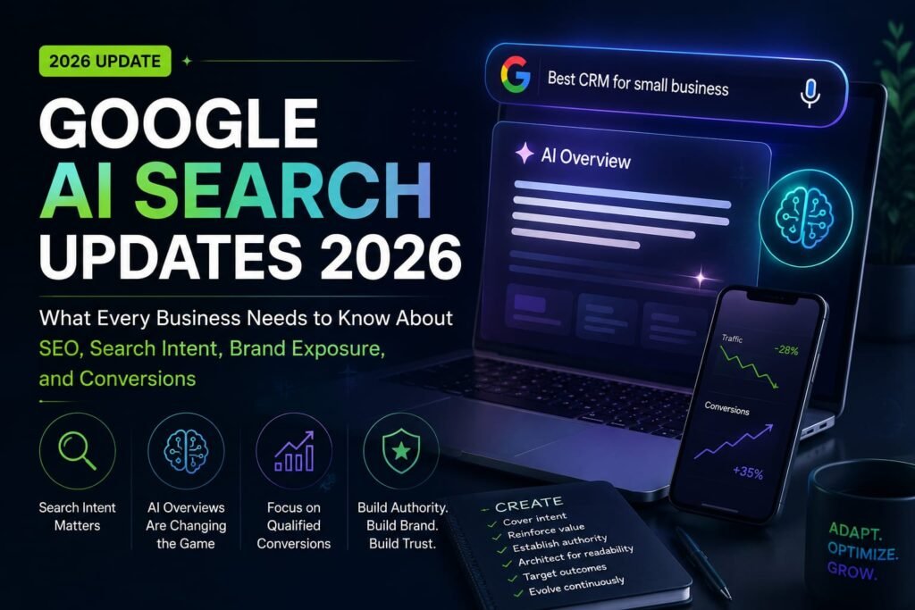 Google AI Search Updates 2026 for Businesses : The Guide Every Business Must Know About SEO, Search Intent , Brand Exposure & Conversions